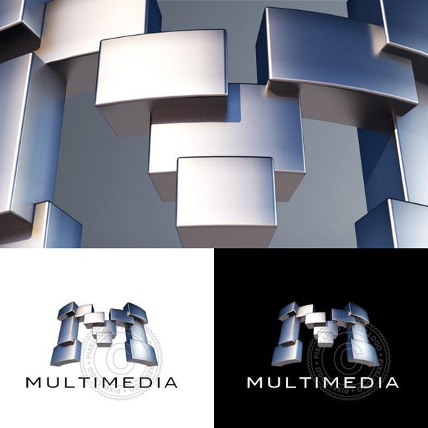 M 3D logo Metal - Online 3D logo maker