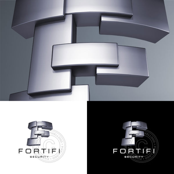 F 3D Logo - Security Logo - Pixellogo