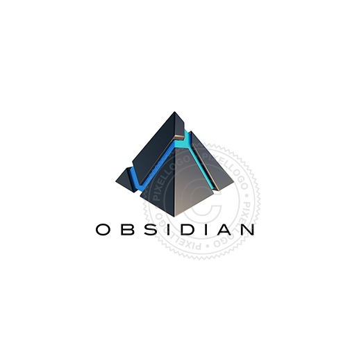 Obsidian 3D Pyramid Logo - Pixellogo