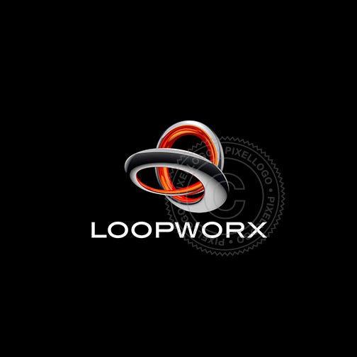 LoopWorx 3D logo line - 3D infinite metal line logo | Pixellogo