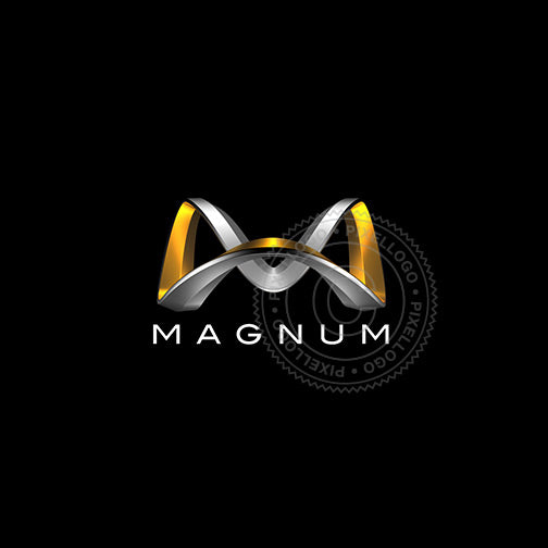 3D Silver and Gold M logo