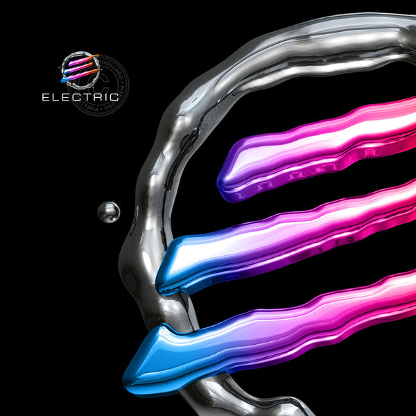 Electric 3D Liquid E Logo - Brush E logo