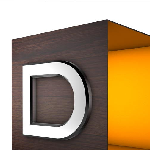 Letter "D" On Cube 3D - Pixellogo