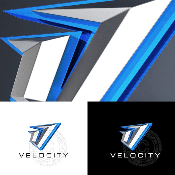 3D Velocity V - Pixellogo