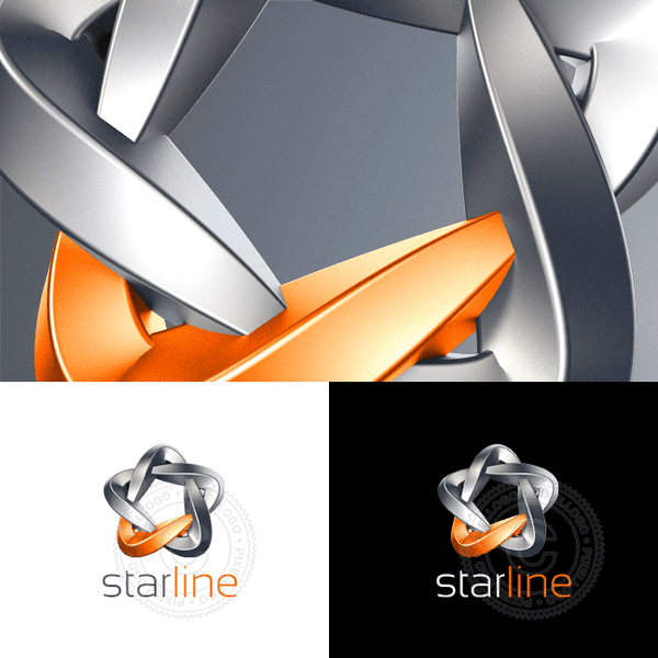 Star 3D Logo - Metal Star logo