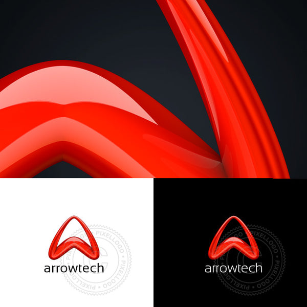 Red Arrow 3D Logo - Cool Online 3D Logo Maker software - Pixellogo