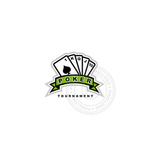 Free Poker logo - Royal Flush - Pixellogo