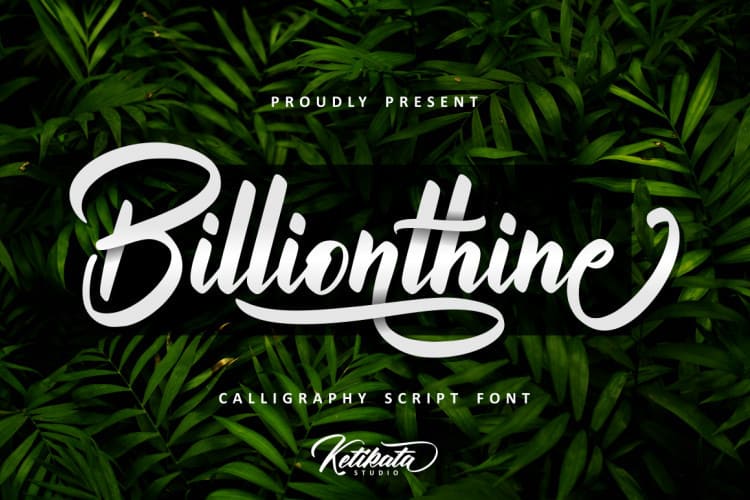 Billionthine free font - Pixellogo