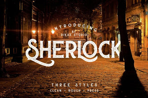 Sherlock Press free font - Pixellogo