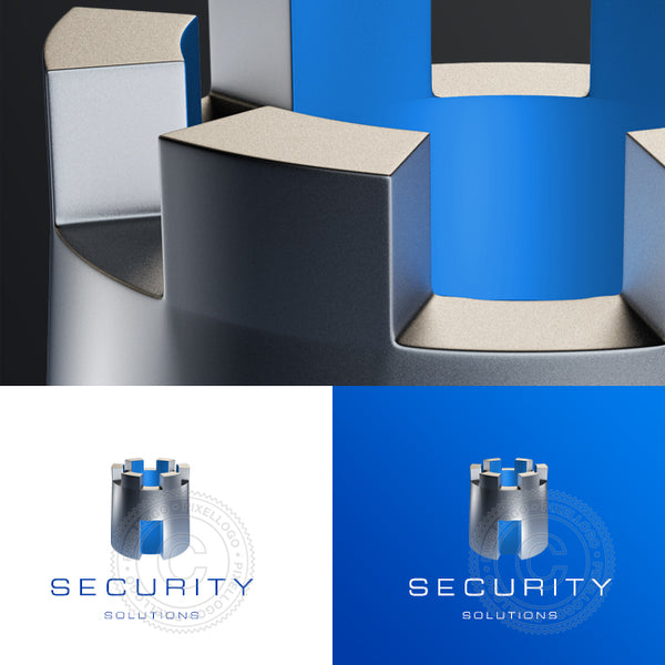 Fortress 3D Logo - Security 3D logo - Pixellogo