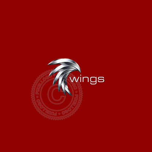 Silver Wings - silver eagle -silver wave - 3d logo maker - Pixellogo