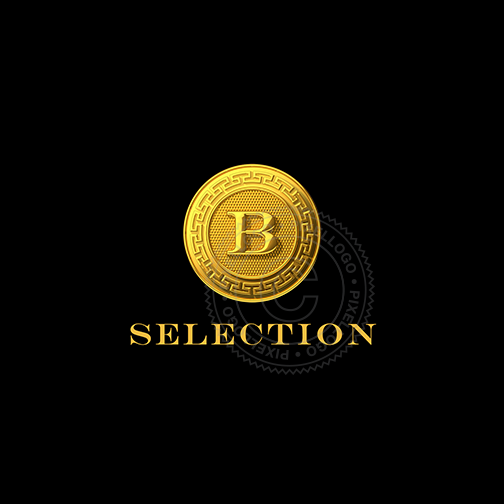 3d Gold Coin logo - Monogram Coin Logo | Pixellogo