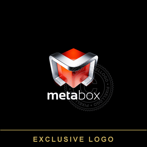 3D PC Gaming logo - 3D Letter M Cube Logo - Pixellogo