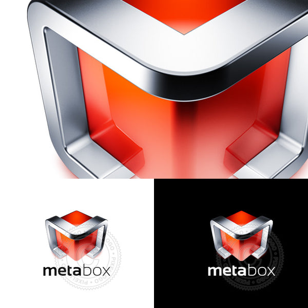 3D Letter M Cube Logo - Pixellogo