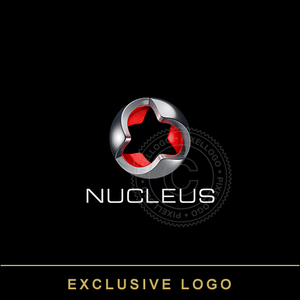 Nucleus 3D Metal Logo - Pixellogo