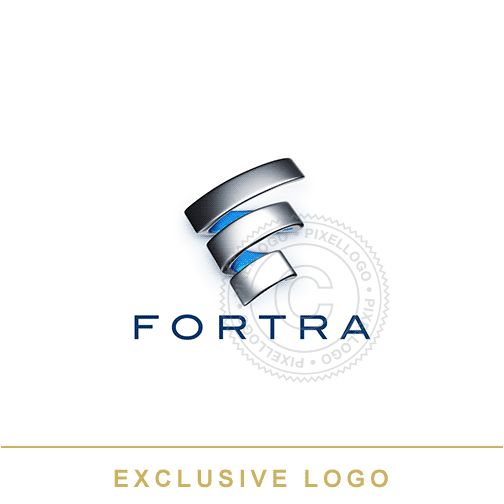 3D F Logo - 3D metal coil logo | pixellogo