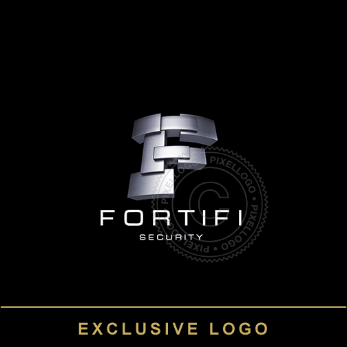 3D Letter F Security Logo - Pixellogo