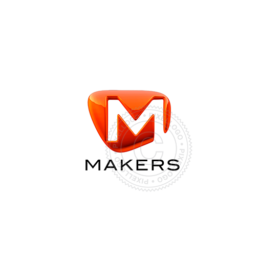 3D Logo Makers - Modern shiny M 3D Logo - Pixellogo