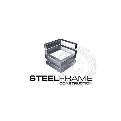 Steel construction 3D logo - 3d Metal Construction | Pixellogo