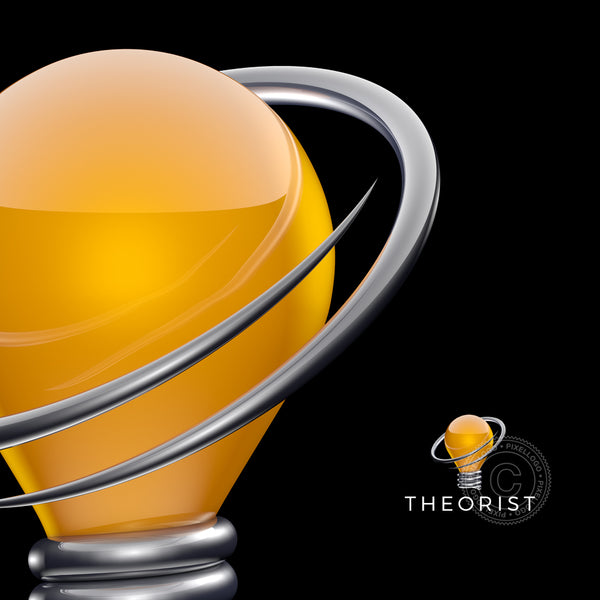 3D Light bulb logo-theorist