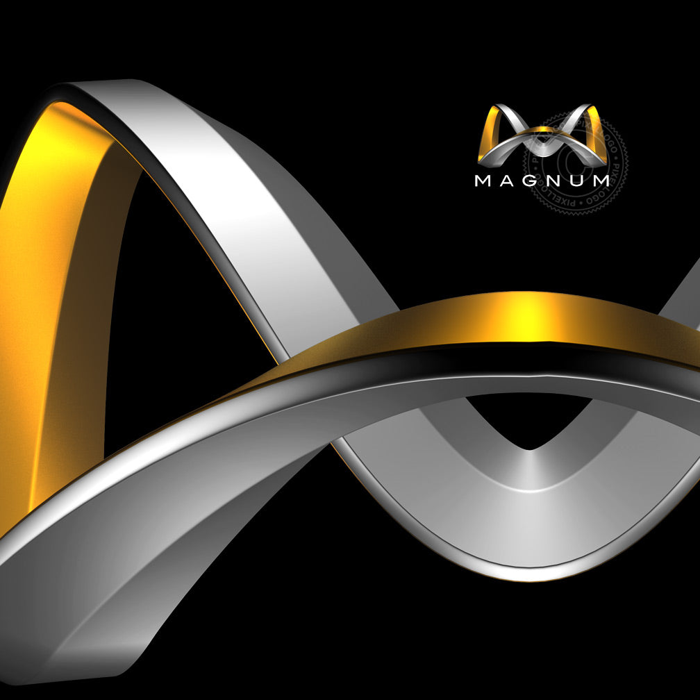 M 3d logo silver - 3D Magnum logo - M Logo in 3D