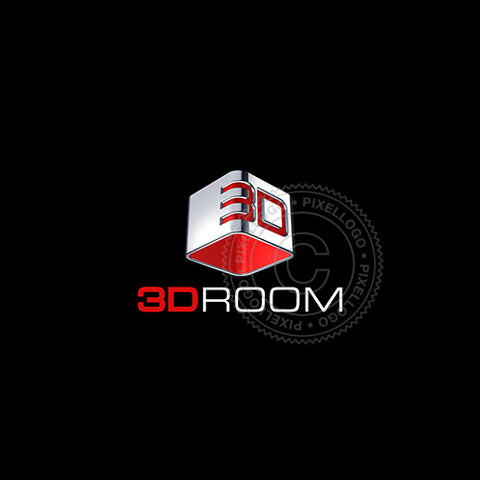 3D VR Box logo - 3D Metal Box logo | Pixellogo