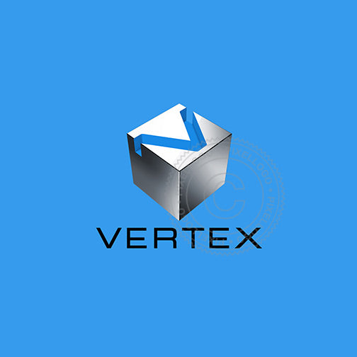 Vertex 3D Box Logo - 3D V Logo in A box