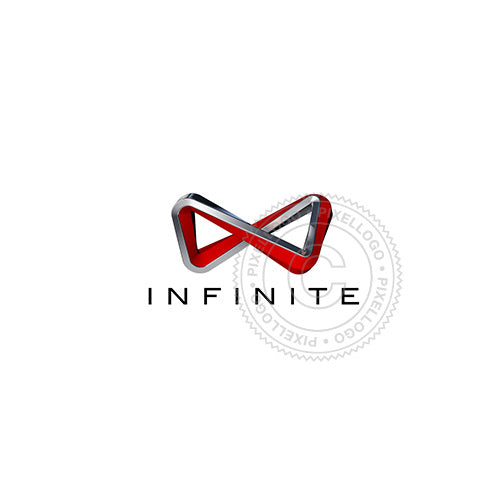 red and silver infinity logo in 3D