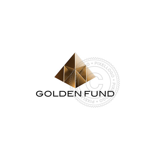Gold 3D Pyramid logo - online 3D logo design