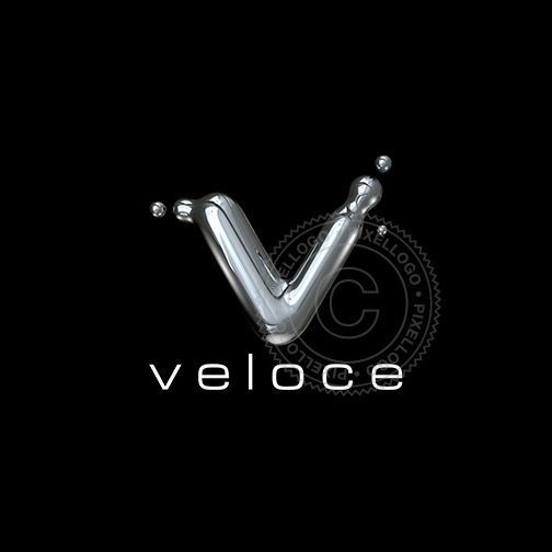 V 3D Logo, mercury V Logo, metal V logo