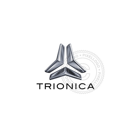 3 Trion 3D logo - 3D Silver Arrow Logo | Pixellogo