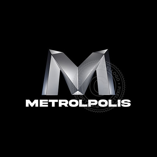 M 3D Logo design - Metropolis logo Design