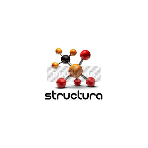 Molecules Structure 3D - Pixellogo