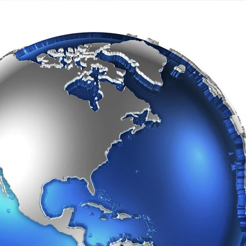 3D World logo - America Map- Pixellogo