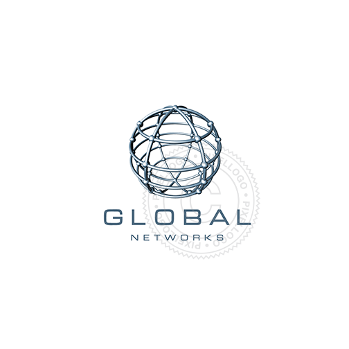 Wireframe Globe logo - Atlas 3D Logo design