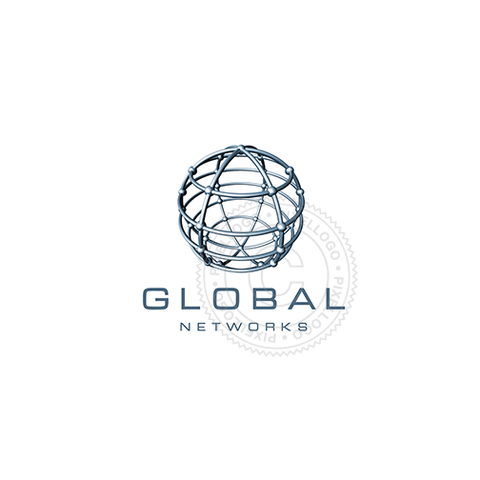 Wireframe Globe logo - Atlas 3D Logo design