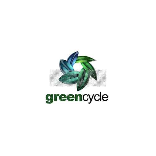Green Leaves 3D Recycle Energy - Pixellogo