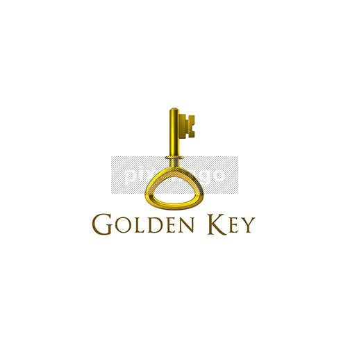Golden Key 3D - Pixellogo