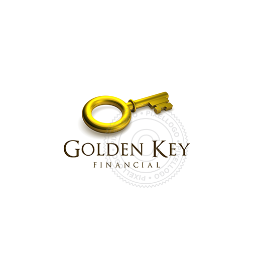 Golden Key 3D Logo