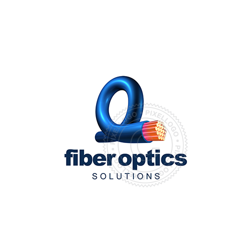 3D fiber optics logo - fiber optics cable loop | Pixellogo