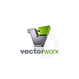 Letter V 3D Logo - Metal V 3D logo