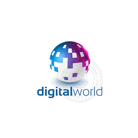 Pixel Logo 3D - Globe 3D Pixel logo Maker - Pixellogo