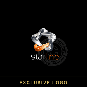 Star 3D Logo - Metal Star logo- Pixellogo