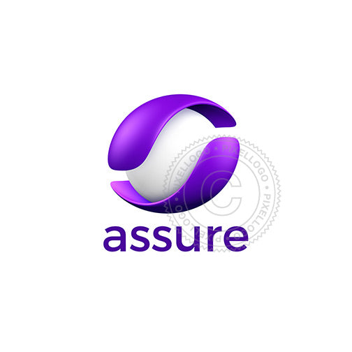 Insurance 3D Logo | white and purple protection logo