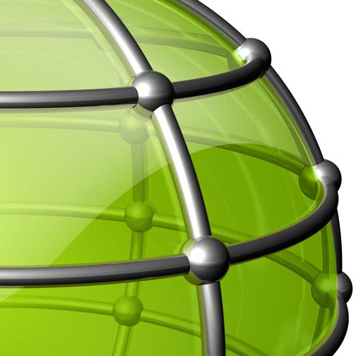 Wired Green Globe 3D - Pixellogo