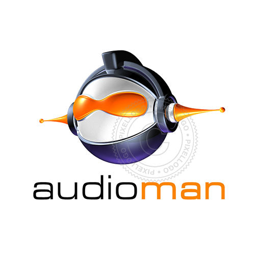 dj logo 3d - DJ with headphones | Pixellogo