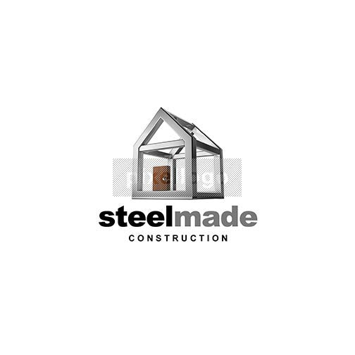 Steel Construction 3D House - Pixellogo