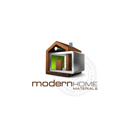 Modern home 3D logo - Modular 3D logo maker - Pixellogo