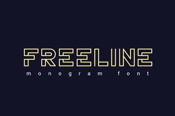 FreeLine free font - Pixellogo