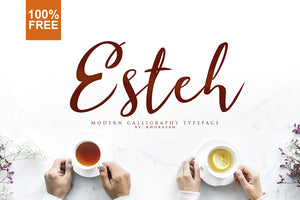 Esteh script free font - Pixellogo